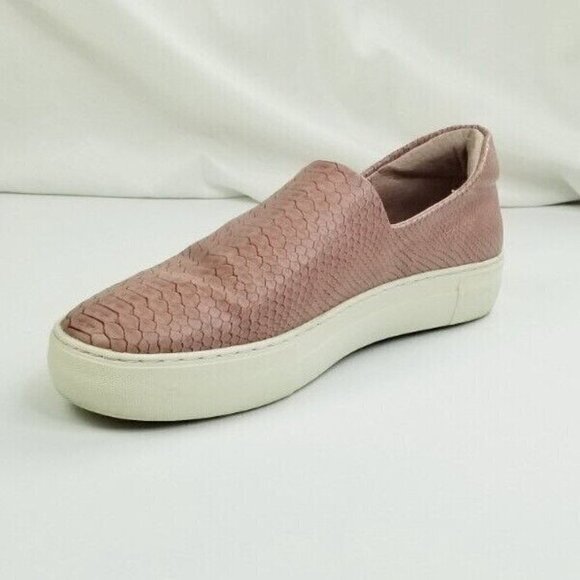 J Slides Women's Size 11 Cleo Leather Slip On Animal/Snake Pink/Mauve Sneakers - Picture 1 of 12